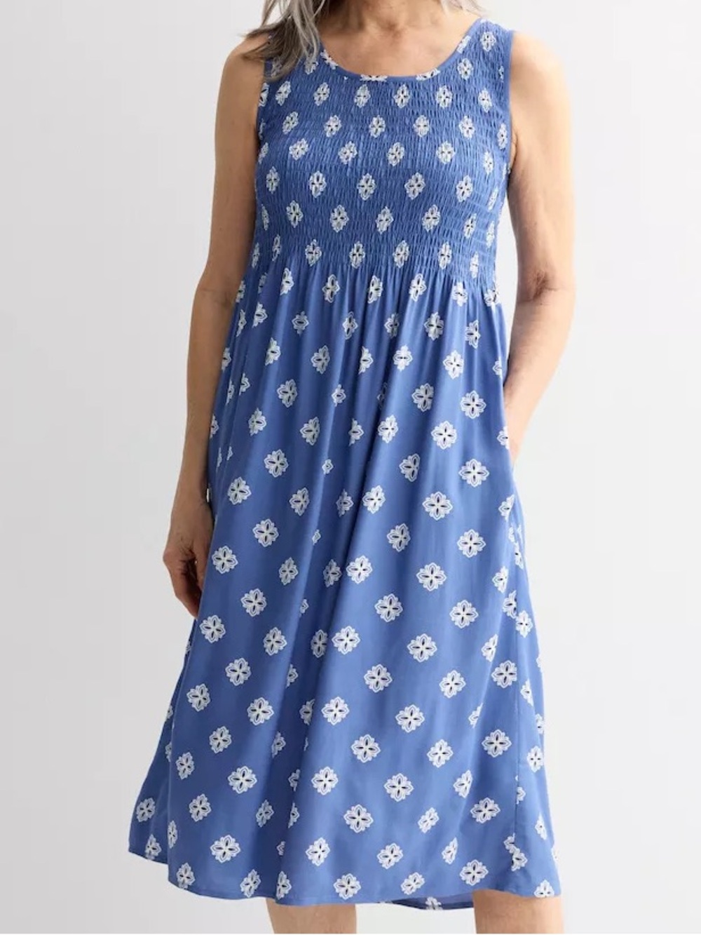 Croft & Barrow Smocked Midi Dress